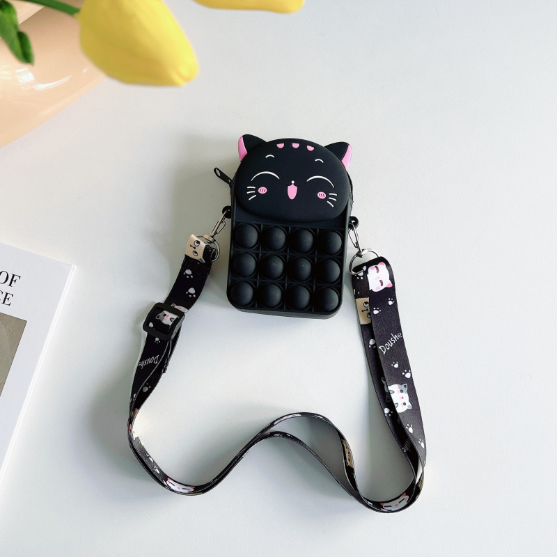 Detská silikónová crossbody peňaženka s logom – priedušná, nepremokavá, odolná voči opotrebeniu; dizajn s jedným skladom