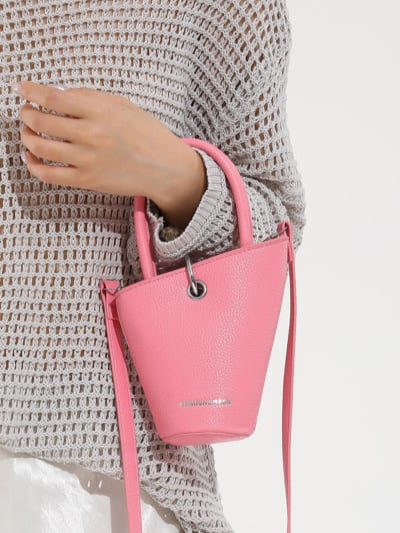 Ženska crossbody torba s asimetričnim dizajnom, mini košarica, PU koža, podstava poliester, prozračna i otporna, jesen-zima 2025