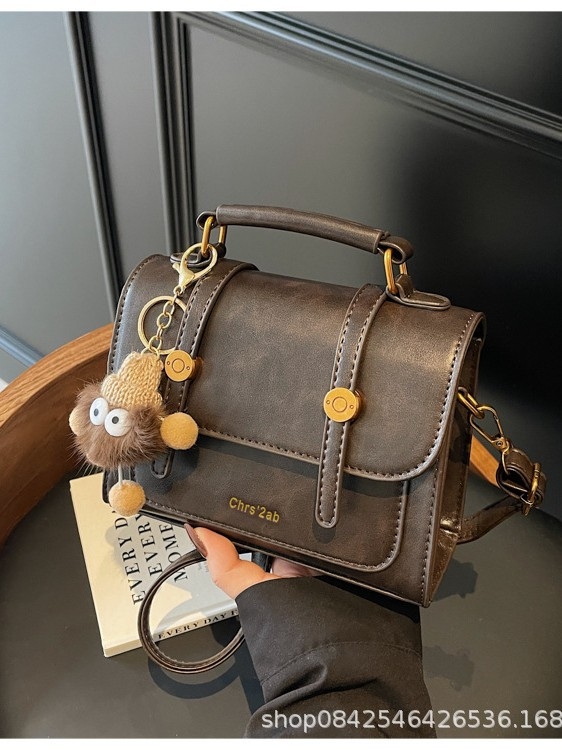 Чанта през рамо от PU, хоризонтална квадратна форма, покрит отвор, джоб за мобилен телефон, уличен стил