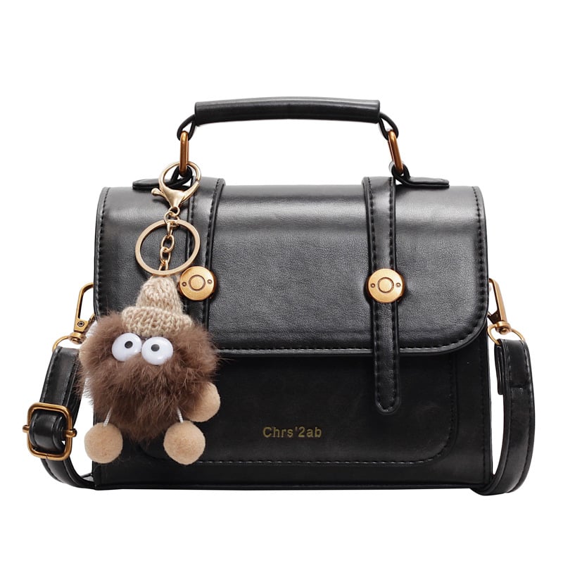 Чанта през рамо от PU, хоризонтална квадратна форма, покрит отвор, джоб за мобилен телефон, уличен стил