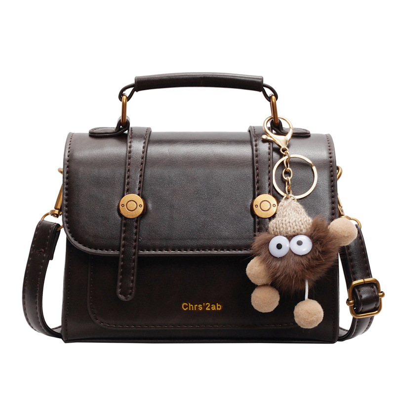 Чанта през рамо от PU, хоризонтална квадратна форма, покрит отвор, джоб за мобилен телефон, уличен стил