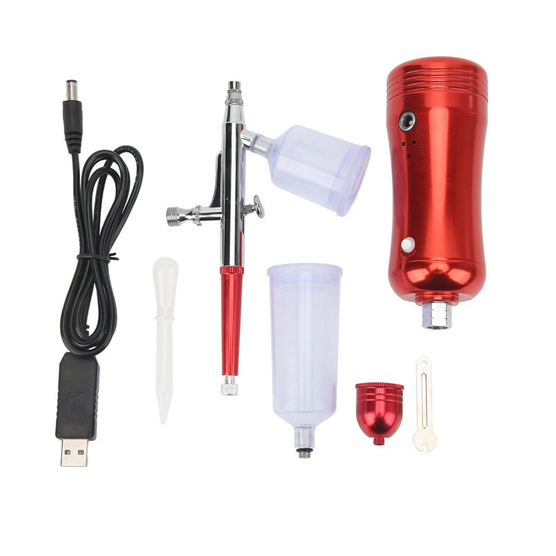 Kit de pulverizare electric, pix spray cu pompă de aer, reîncărcabil, construcție cupru-aluminiu, model XY01-131 (Presiune maximă 18; Debit jet 7.5; Distanță optimă de pulverizare 50; Lățime jet 10; Greutate 0.7)