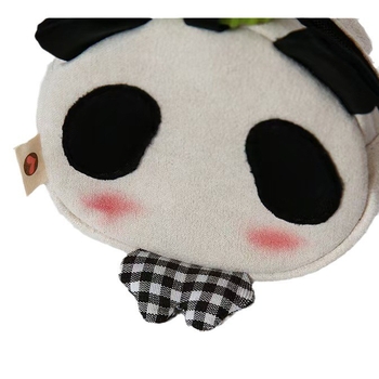 Plišani novčanik za kovanice s panda patch uzorkom, unisex, gradski minimalistički stil, podstava od poliester-pamuka, zimska 2024