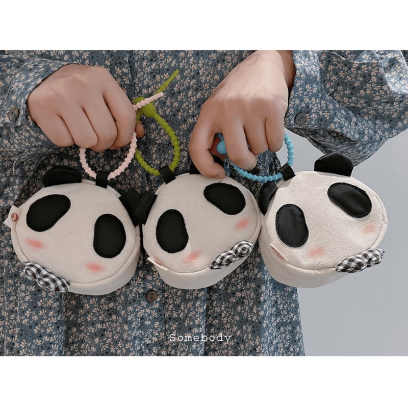 Plišani novčanik za kovanice s panda patch uzorkom, unisex, gradski minimalistički stil, podstava od poliester-pamuka, zimska 2024