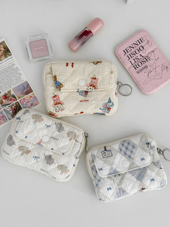 Unisex višenamjenski novčanik za kovanice s crtićnim životinjskim uzorkom, za ruž, ID i ključeve – prenosiv, od poliestera