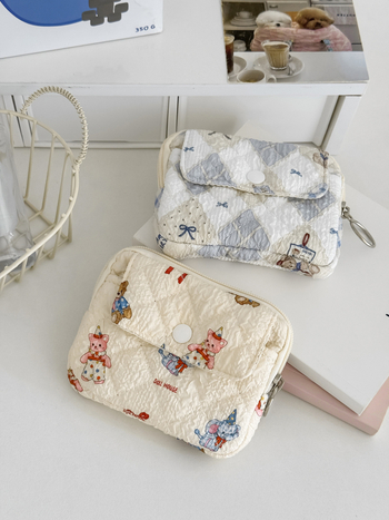 Unisex višenamjenski novčanik za kovanice s crtićnim životinjskim uzorkom, za ruž, ID i ključeve – prenosiv, od poliestera