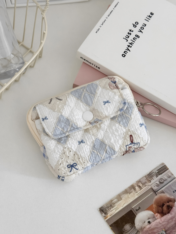 Unisex višenamjenski novčanik za kovanice s crtićnim životinjskim uzorkom, za ruž, ID i ključeve – prenosiv, od poliestera