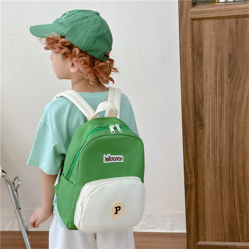 Dječji najlonski ruksak, unisex, korejskog stila, uzorak s slovima, ergonomski zakrivljeni remeni
