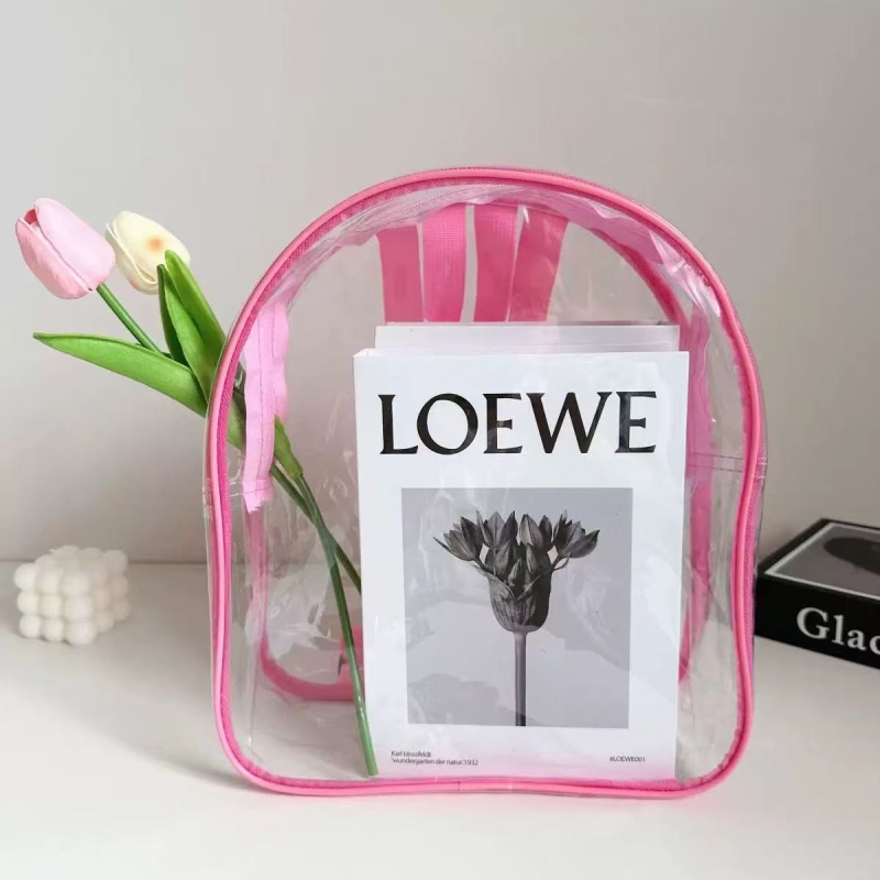 Prozirni PVC ruksak za djecu, unisex, ultra lagan, poliester podstava i naramenice s zračnim jastučićem, pogodan za svakodnevnu upotrebu i osnovnu školu.