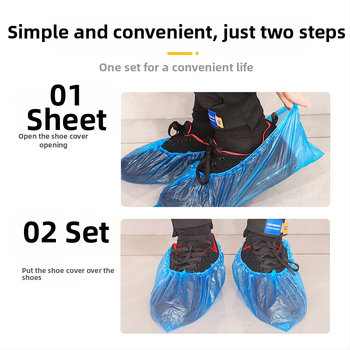Coveruri de pantofi din plastic, de unică folosință, cu grosime, pentru interior, protecție împotriva prafului, pentru adulți, material PE