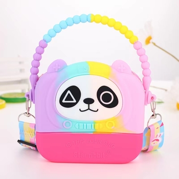 Dječja silikonska novčarka s motivom životinje, 1 preklop, torba preko ramena