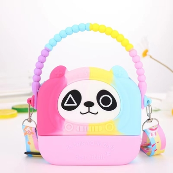 Dječja silikonska novčarka s motivom životinje, 1 preklop, torba preko ramena