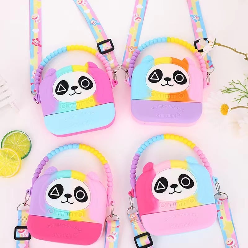 Dječja silikonska novčarka s motivom životinje, 1 preklop, torba preko ramena