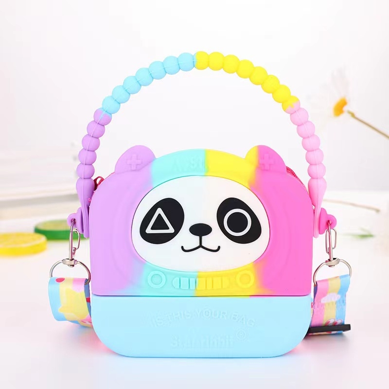 Dječja silikonska novčarka s motivom životinje, 1 preklop, torba preko ramena