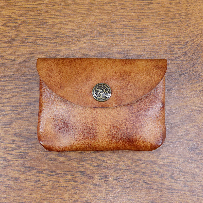 Unisex novčanik i držač kartica — prirodna koža, biljna tanovan, jednobojni dizajn, podstava od teleće kože