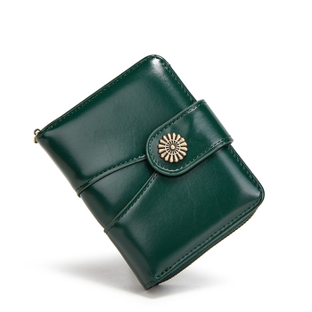 Ženski novčanik za kovanice s trodijelnim preklopom, PU koža, džepovi za kartice, zatvarač, podstava od poliester-pamuk