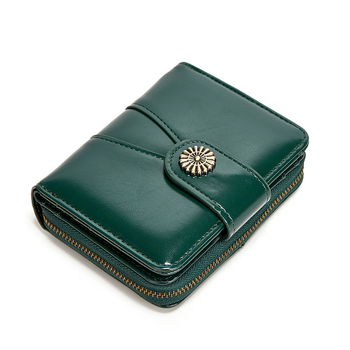 Ženski novčanik za kovanice s trodijelnim preklopom, PU koža, džepovi za kartice, zatvarač, podstava od poliester-pamuk