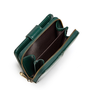 Ženski novčanik za kovanice s trodijelnim preklopom, PU koža, džepovi za kartice, zatvarač, podstava od poliester-pamuk