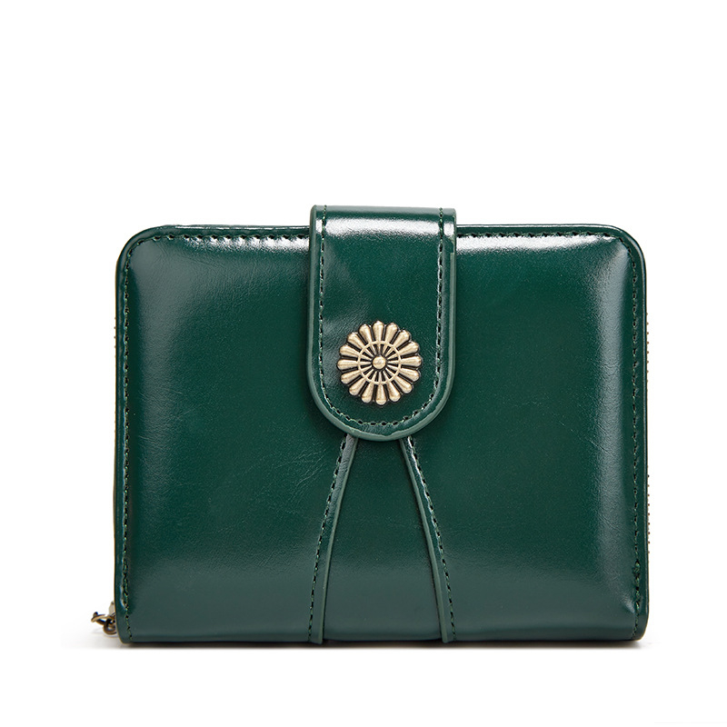 Ženski novčanik za kovanice s trodijelnim preklopom, PU koža, džepovi za kartice, zatvarač, podstava od poliester-pamuk