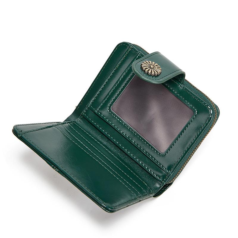 Ženski novčanik za kovanice s trodijelnim preklopom, PU koža, džepovi za kartice, zatvarač, podstava od poliester-pamuk