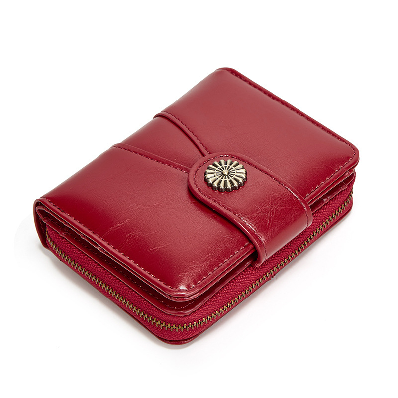 Ženski novčanik za kovanice s trodijelnim preklopom, PU koža, džepovi za kartice, zatvarač, podstava od poliester-pamuk