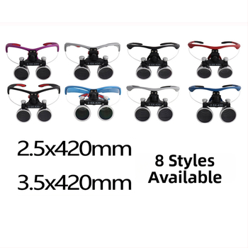 Dantų chirurginė lupa su LED 5W apšvietimu, 2,5×–3,5× didinimas, filtras, metalo korpusas