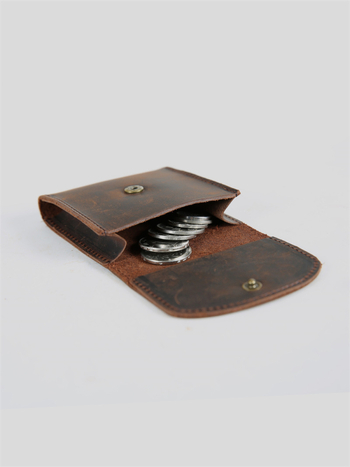 Novčanik za kovanice od prave kože, prvi sloj goveda, gradska jednostavnost, neutralan za muškarce i žene, ultra lagan i kompaktan