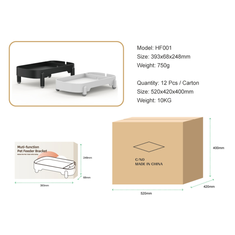 Automatska hranilica za mačke s podignutim stalkom, odvojiva, podesiva visina