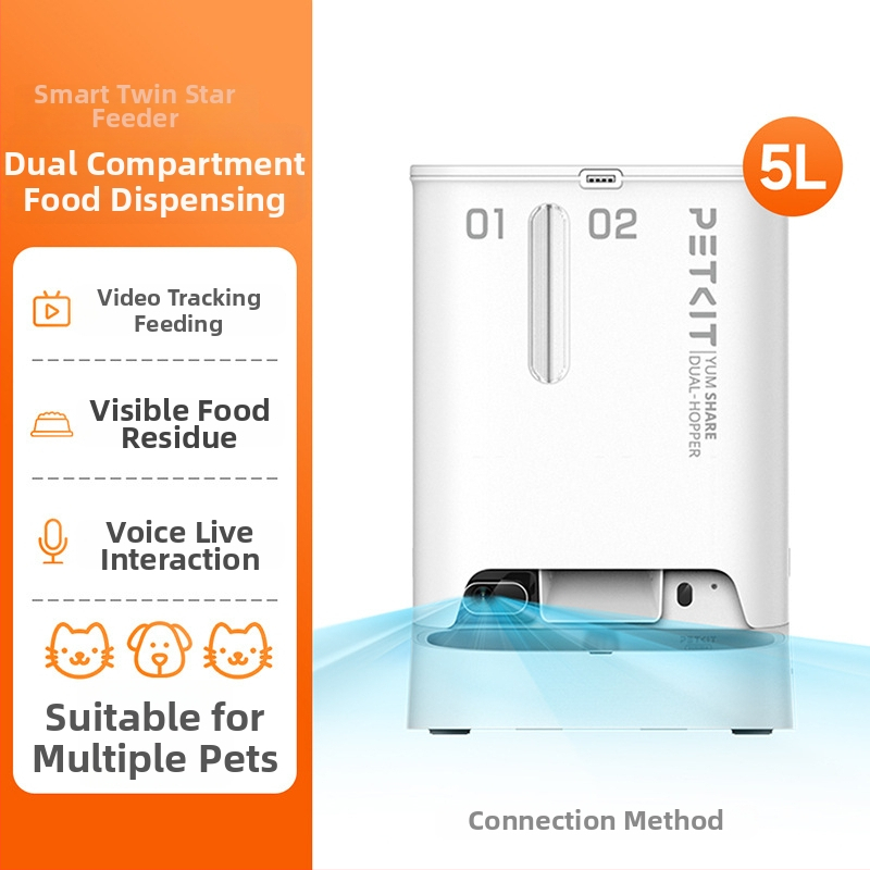 Xiaopei Solo Έξυπνος Τροφοδότης Κατοικίδιων με Κάμερα - Υποστήριξη Εφαρμογής, Αφαιρούμενος, για Σκύλους και Γάτες (Βάρος: 4000 g)