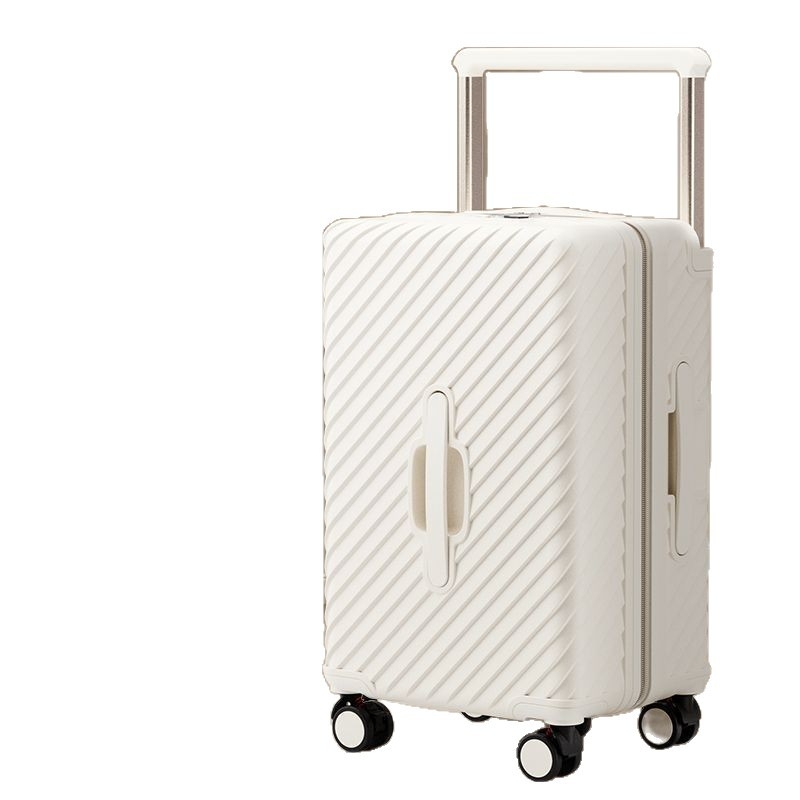 Putni kofer velikog kapaciteta sa širokom ručkom, ABS+PC materijal, univerzalni kotači, otvaranje na zip, običan kombinacijski zaključak