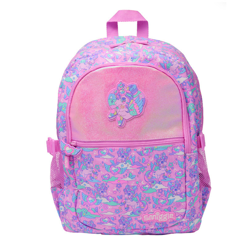 Školska ranac Smiggle s dizajnom crtani pony, platnena tvar, velika kapaciteta, unisex, naramenice s zračnim jastukom