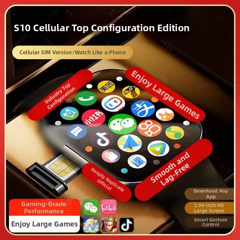 Ceas inteligent cu slot SIM 5G și NFC, monitorizare ritm cardiac, tensiune arterială și oxigen din sânge, monitorizare somn și temperatură corporală