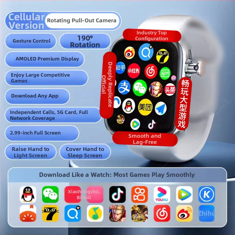 Ceas inteligent cu slot SIM 5G și NFC, monitorizare ritm cardiac, tensiune arterială și oxigen din sânge, monitorizare somn și temperatură corporală