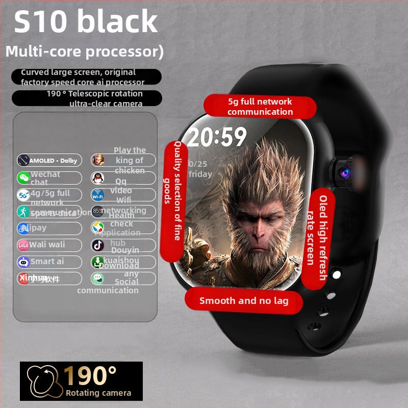 Ceas inteligent cu slot SIM 5G și NFC, monitorizare ritm cardiac, tensiune arterială și oxigen din sânge, monitorizare somn și temperatură corporală