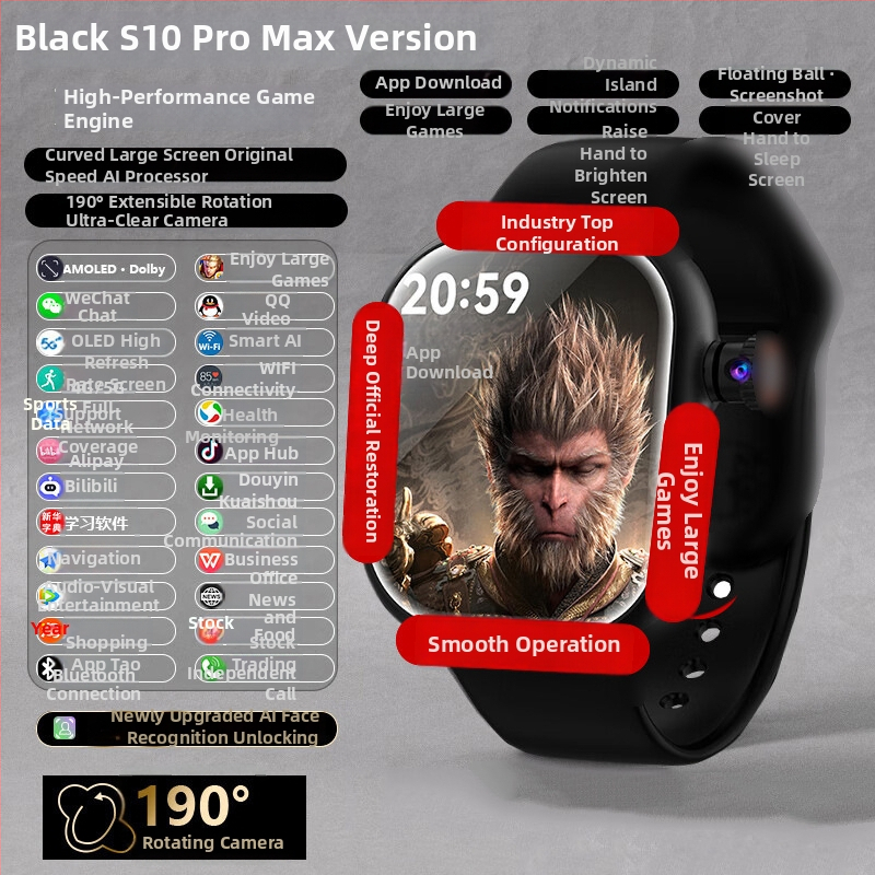 Ceas inteligent cu slot SIM 5G și NFC, monitorizare ritm cardiac, tensiune arterială și oxigen din sânge, monitorizare somn și temperatură corporală