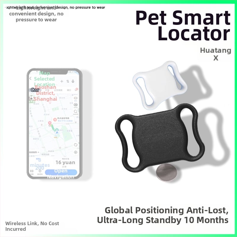 Гривна за локализиране на домашни любимци - Модел F2, Bluetooth 5.0, Батерия 240, Тегло 9,7 g, Съвместимо с Android и iOS