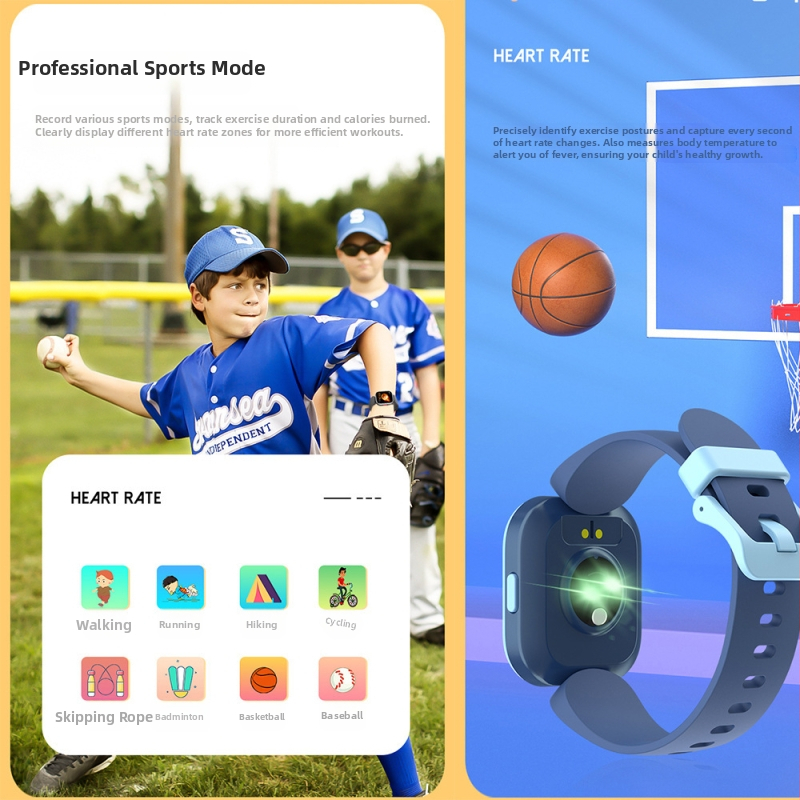 H39T Detské inteligentné hodinky: krokomer, tepová frekvencia, teplota tela, sledovanie spánku, viacjazyčná podpora