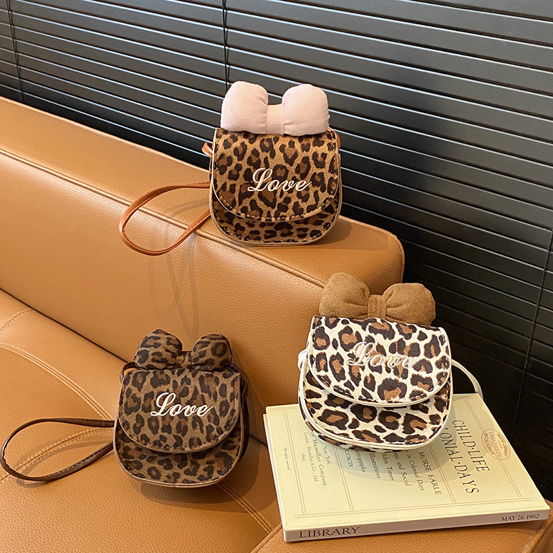 Dječja torba za ramena, PU koža, leopard print, podstava od poliestera, jesen 2025