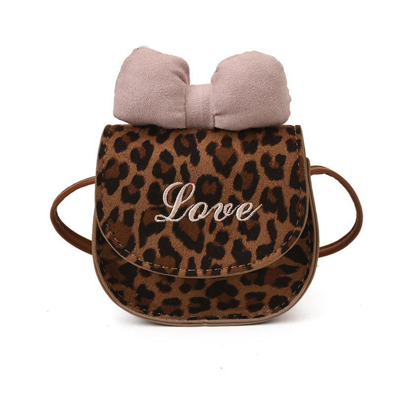 Dječja torba za ramena, PU koža, leopard print, podstava od poliestera, jesen 2025