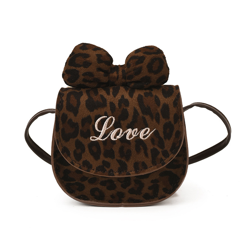 Dječja torba za ramena, PU koža, leopard print, podstava od poliestera, jesen 2025