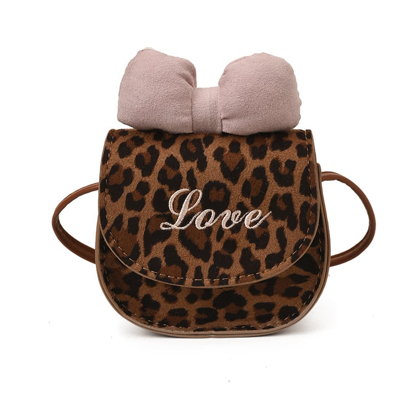 Dječja torba za ramena, PU koža, leopard print, podstava od poliestera, jesen 2025