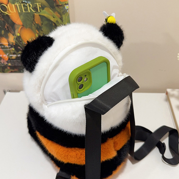 Dječji plišani Panda ruksak, crtani dizajn, dječji stil, podstava od poliestera, namijenjeno za osnovnu školu