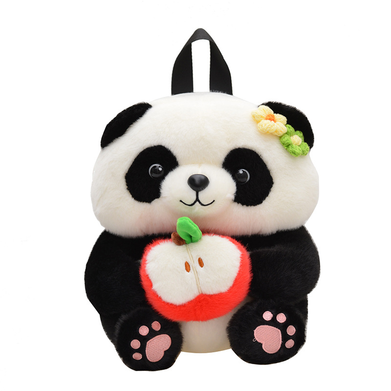 Dječji plišani Panda ruksak, crtani dizajn, dječji stil, podstava od poliestera, namijenjeno za osnovnu školu