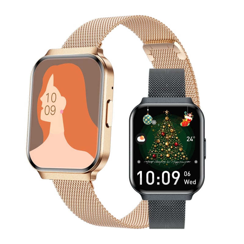 KM86 Ceas Inteligent Ultra-Subțire, apeluri Bluetooth și muzică, Monitorizare Sănătate: ritm cardiac, tensiune arterială, oxigen în sânge, somn, compatibil cu iOS