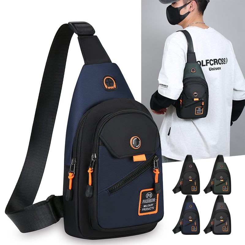 Muška torbica za prsa, uličnog stila, Oxford tkanina, prozračna i vodootporna, ultra lagana, podstava od poliestera.