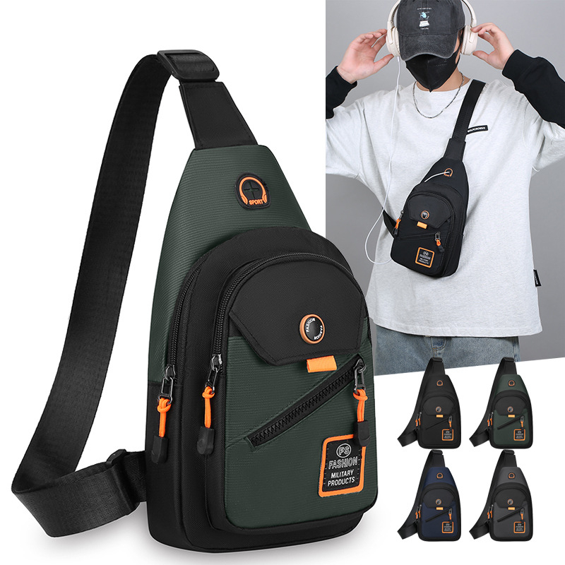 Muška torbica za prsa, uličnog stila, Oxford tkanina, prozračna i vodootporna, ultra lagana, podstava od poliestera.