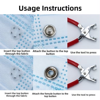 Комплект петзъбни безшевни закопчалки от неръждаема стомана за монтаж