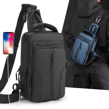HAOSHUAI Muška prsna torba, najlon, vodootporna, crossbody dizajn, model 1100-51