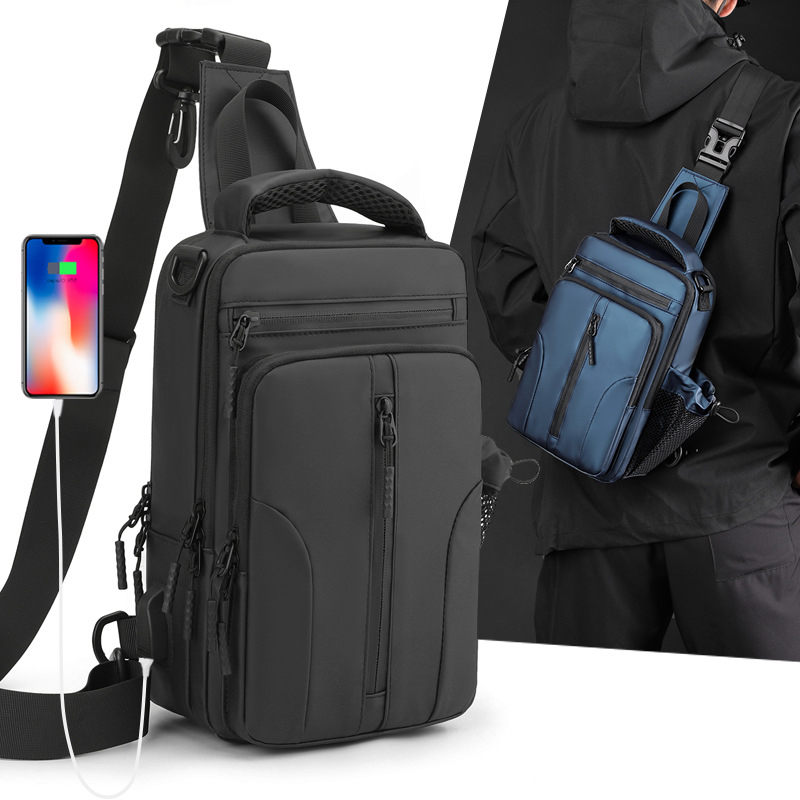 HAOSHUAI Muška prsna torba, najlon, vodootporna, crossbody dizajn, model 1100-51