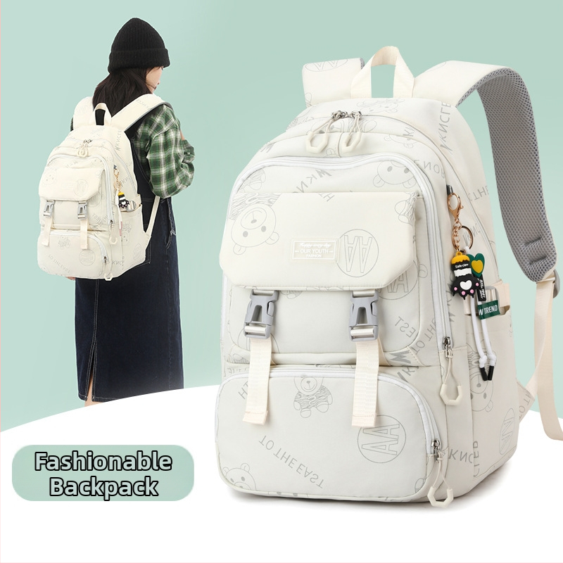 Školska torba za djevojčice, modernog casual stila, velika kapaciteta 36–55L, Oxford platno, vodootporna i otporna na habanje, anime uzorak, naramenice s zračnim jastučićem